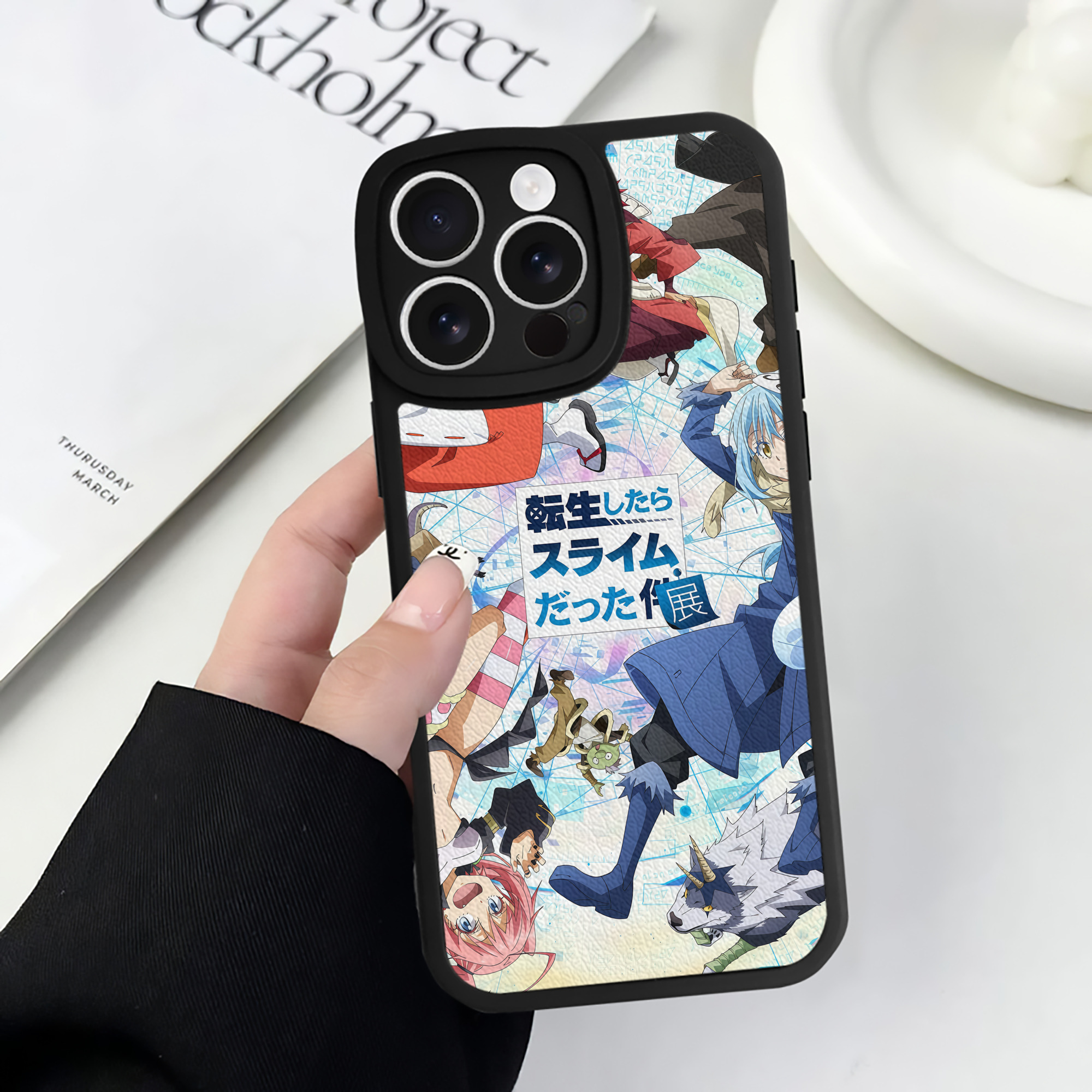 （画像用） 転スラ Regarding Reincarnated to Slime 【iPhone 16シリーズ対応】シリコンスマホケース（レザー調） 材質：シリコン